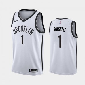 D'Angelo Russell Jersey Mens 50 Black Brooklyn Nets NBA Nike  Basketball Swingman